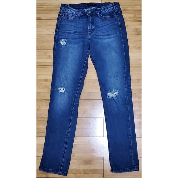 Kancan Skinny Distressed Blue Jeans Cotton Blend Denim KC11084 Women's Size 7/27 - Picture 1 of 8